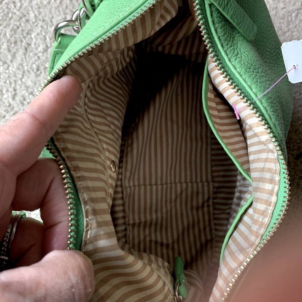 Kate Spade Cobble Hill Finley Hobo Pebbled Leather Shoulder Bag Shamrock Green - Picture 6 of 16